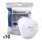 Pack de 10 Mascarillas FFP2 con CERTIFICADOS ESPAÑOLES num 149:2001+A1:2009 Blanco