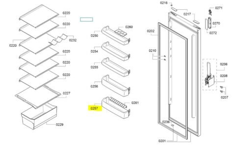 Étagère inférieure pour porte-bouteilles pour réfrigérateur-glacière Balay 3FC16 à 1 porte, référence 11021186 Étagère inférieure pour bouteilles du réfrigérateur-congélateur Balay 3FC16 à une porte (réf. 11021186) - Image 2