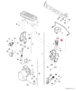 Alternative view of Grupilla sujección motor válvula 3 vias caldera junkers ZW24 87047050390