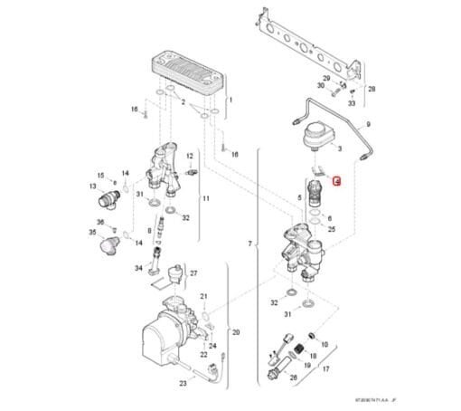 Grupilla sujección motor válvula 3 vias caldera junkers ZW24 87047050390 4 Grupilla sujección motor válvula 3 vias caldera junkers ZW24 87047050390 - Imagen 2
