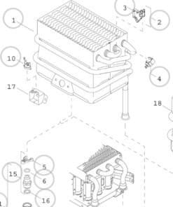 Alternative view of Cuerpo caldeo calentador Junkers Hydro 4200 WR11 WR 10  8738722344