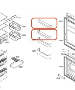 Alternative view of Anaquel botellero superior frigo Balay 3KFP76 Bosch KGV KGN36 00662580