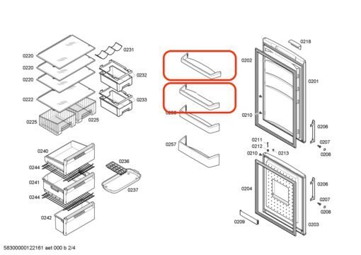 Étagère supérieure pour bouteilles pour réfrigérateur Balay 3KFP76 Bosch KGV KGN36 00662580 4 Étagère supérieure pour bouteilles du réfrigérateur Balay 3KFP76 Bosch KGV KGN36 00662580 - Image 2