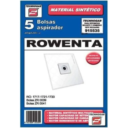 Sacchetti per aspirapolvere compatibili Orbegozo AP7007 Rowenta 1717 Tecnhogar 915535 2 Sacchetti per aspirapolvere compatibili Orbegozo AP7007 Rowenta 1717 Tecnhogar 915535