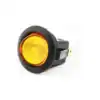 Interruttore pilota rotondo illuminato di colore ambra, 20 mm, 3 attacchi Faston 0103
