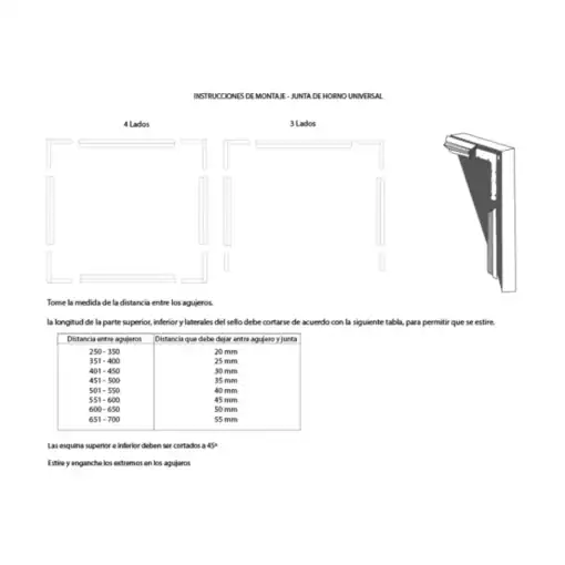 Kit de joint universel pour porte de four, 2 mètres, 8 accessoires de fixation 0234 4 Kit de joint universel pour porte de four, 2 mètres, 8 accessoires de fixation 0234 - Image 2