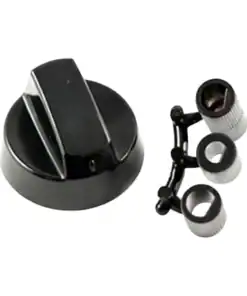 Botão de comando universal para fogão, preto, eixo de 6,8 mm, 3099