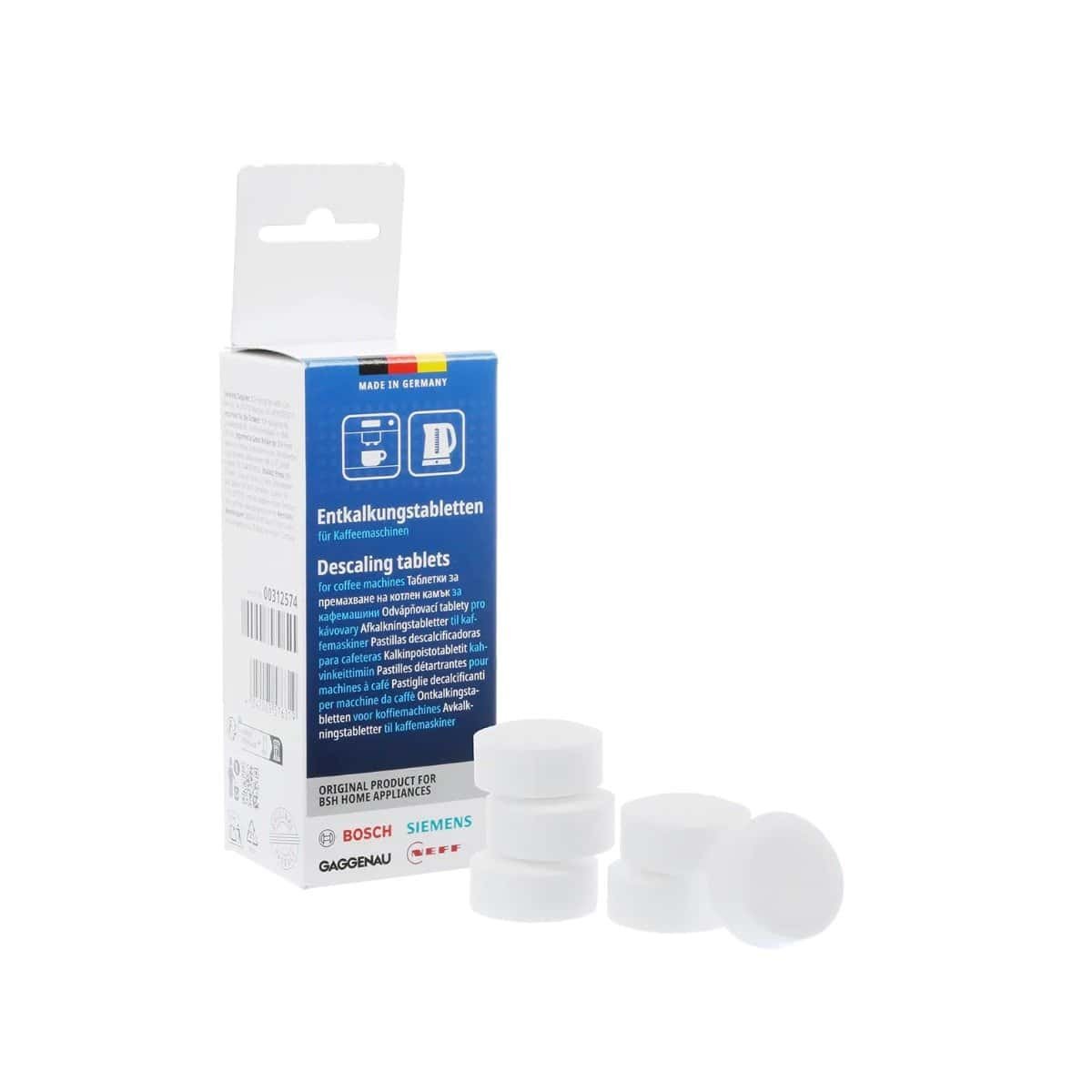 Pastillas descalcificadoras cafetera Bosch Siemens Balay 00312574